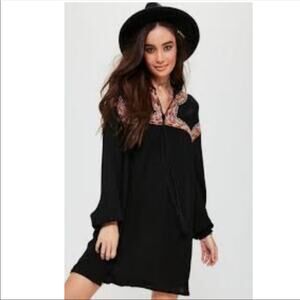 Missguided Embroidered Yoke Cheesecloth Dress